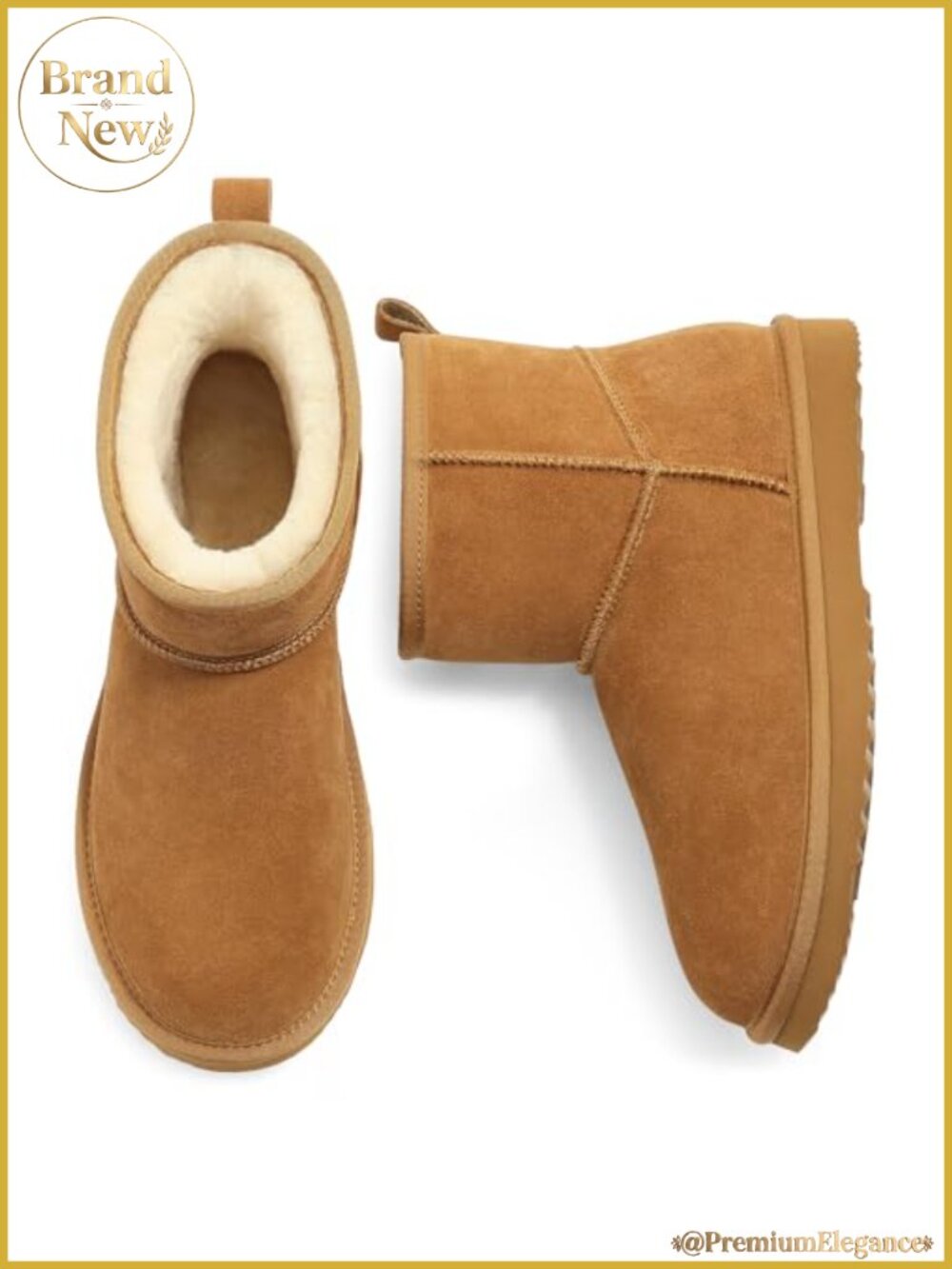Suede Mini Ankle Boots with Warm Faux Fur Lining